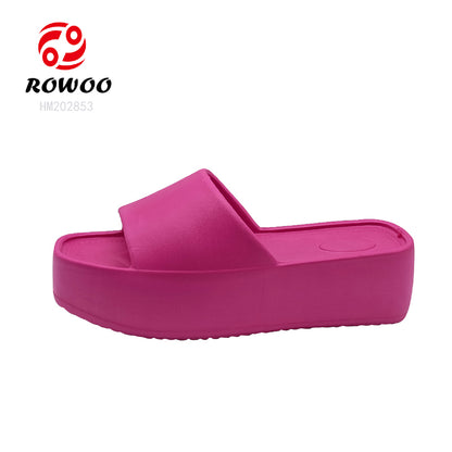 EVA Injection Platform Flat Sole Women Slide slippers summer color Beach sandal