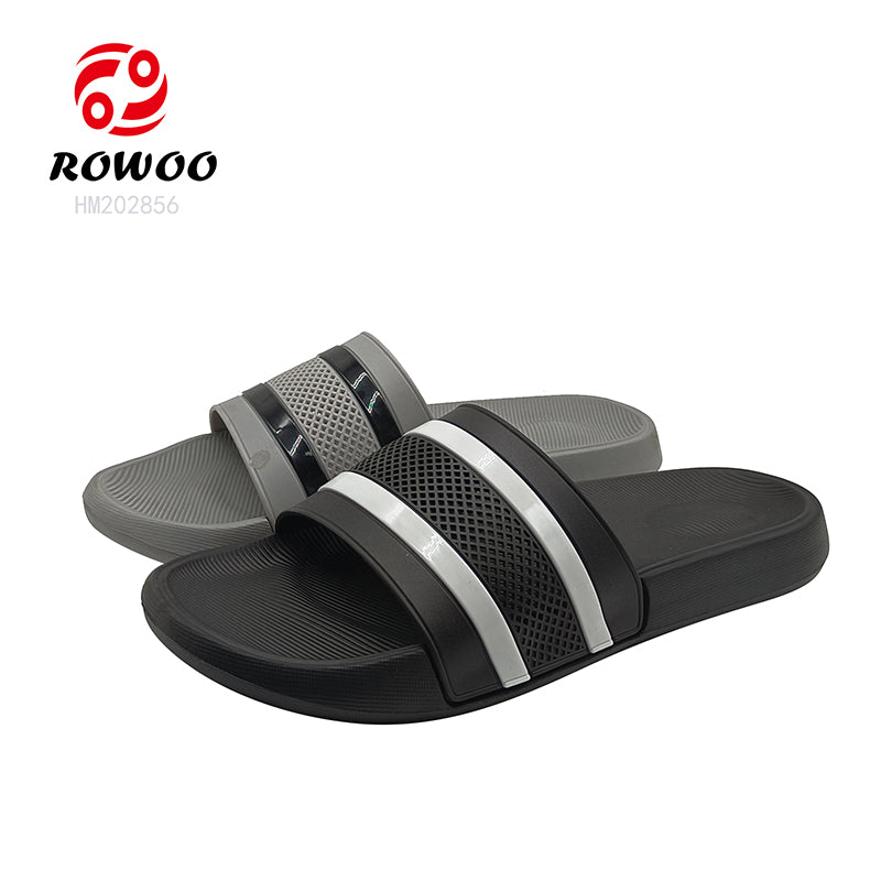 Wholesale breathable custom logo black grey slides sandal unisex