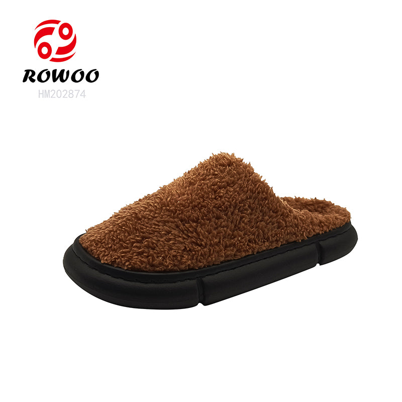 Custom new cotton slippers men winter comfort leisure home non-slip