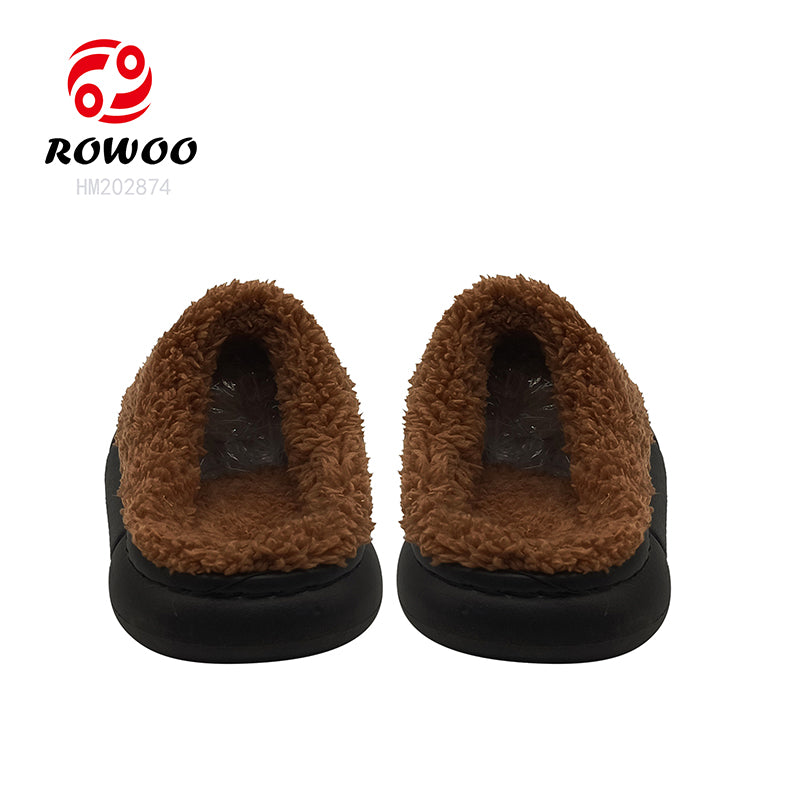 Custom new cotton slippers men winter comfort leisure home non-slip