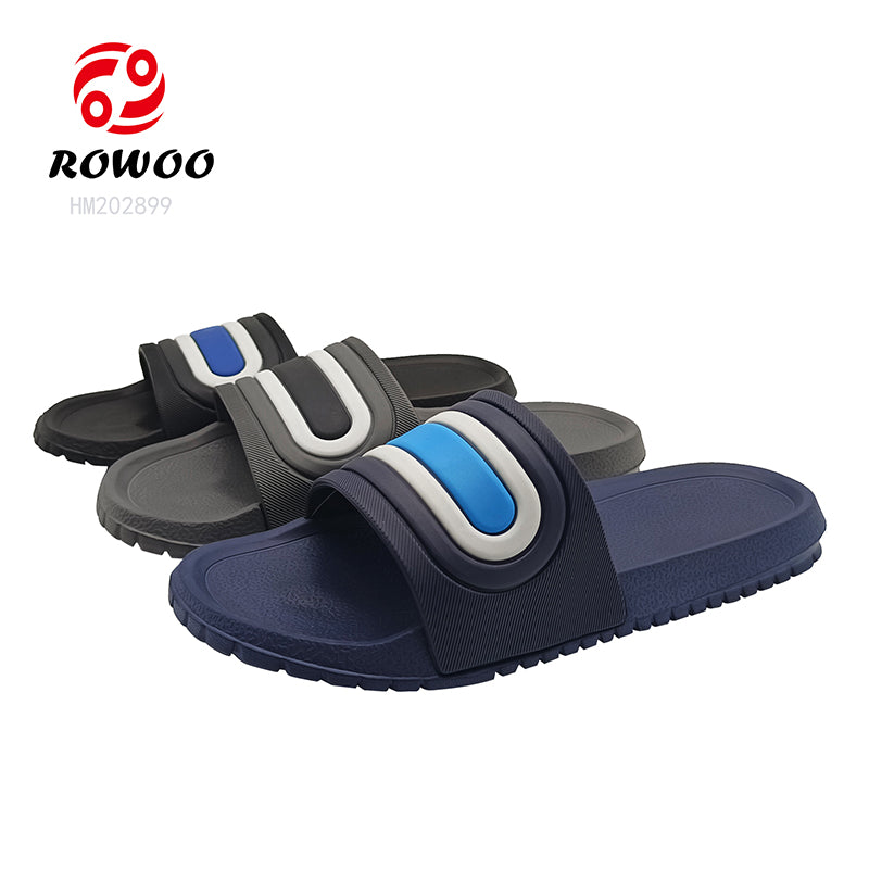 Striped Slides Sandal Wholesale EVA Slipper Shoes Factory Custom Logo Shower Slipper Shoes