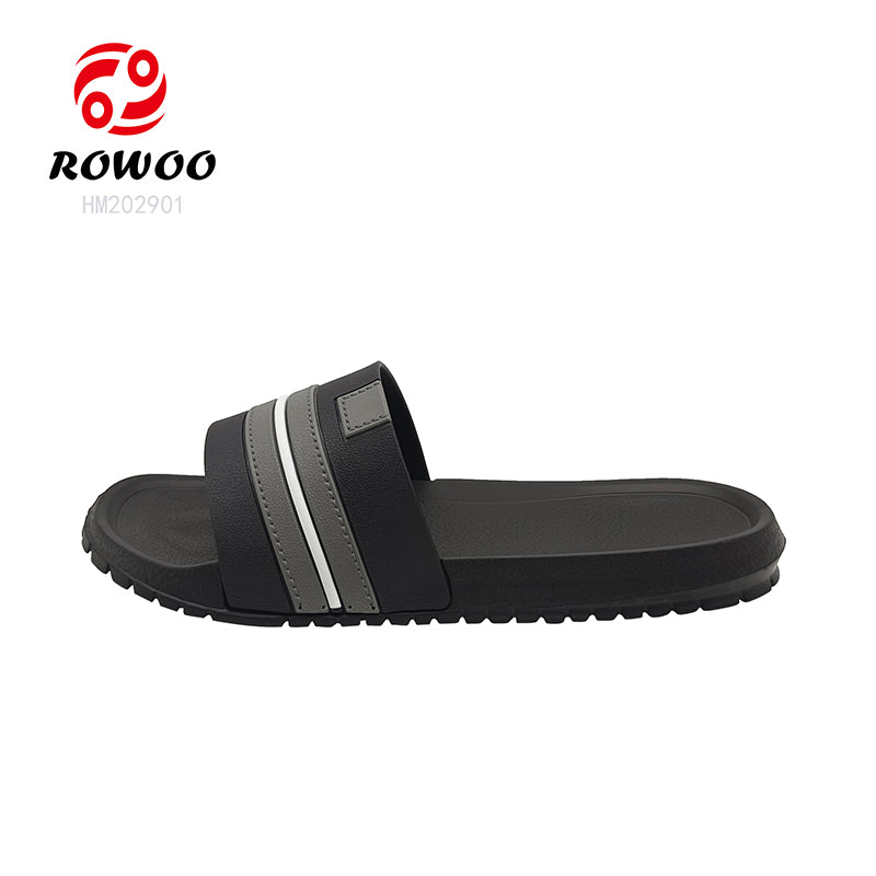 Wholesale Customizable Mens EVA Slippers Pool Slides Black