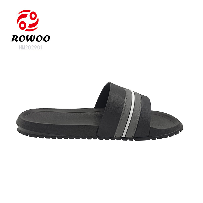 Wholesale Customizable Mens EVA Slippers Pool Slides Black