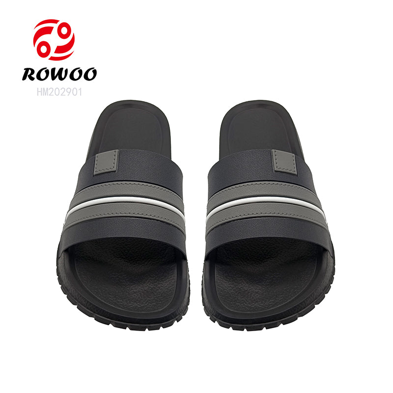 Wholesale Customizable Mens EVA Slippers Pool Slides Black