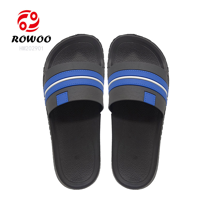 Wholesale Customizable Mens EVA Slippers Pool Slides Black