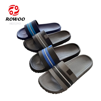 Wholesale Customizable Mens EVA Slippers Pool Slides Black