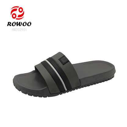 Wholesale Customizable Mens EVA Slippers Pool Slides Black