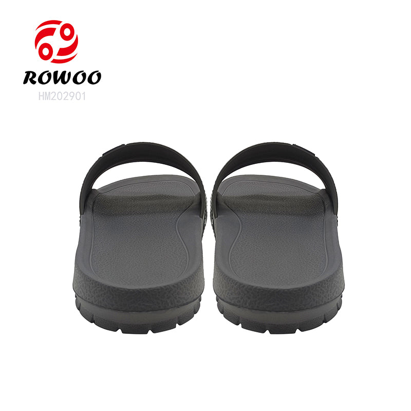 Wholesale Customizable Mens EVA Slippers Pool Slides Black