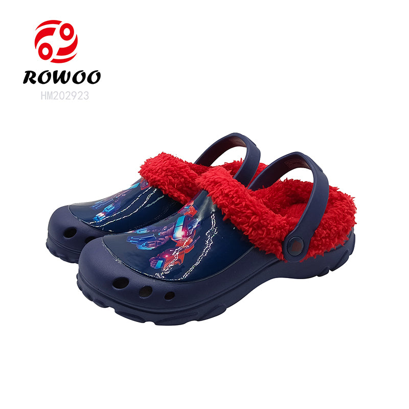 Wholesale Custom Slide Sandals Home Warm Shoes Kids Waterproof Lightweight EVA Fur Clogs
