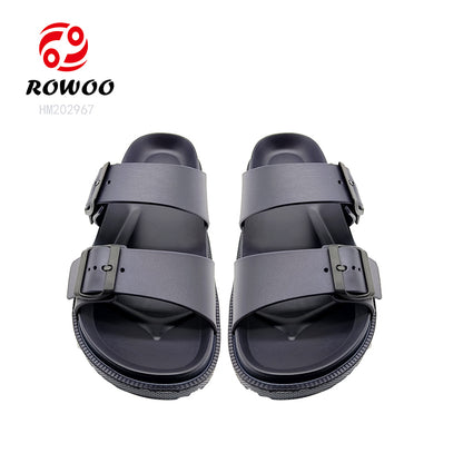 2024 Classical beach slide slippers EVA PVC Sandals with 2 adjustable zippers