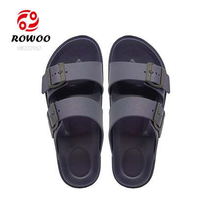 2024 Classical beach slide slippers EVA PVC Sandals with 2 adjustable zippers