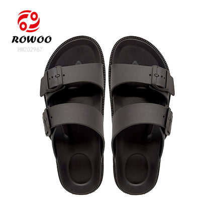 2024 Classical beach slide slippers EVA PVC Sandals with 2 adjustable zippers