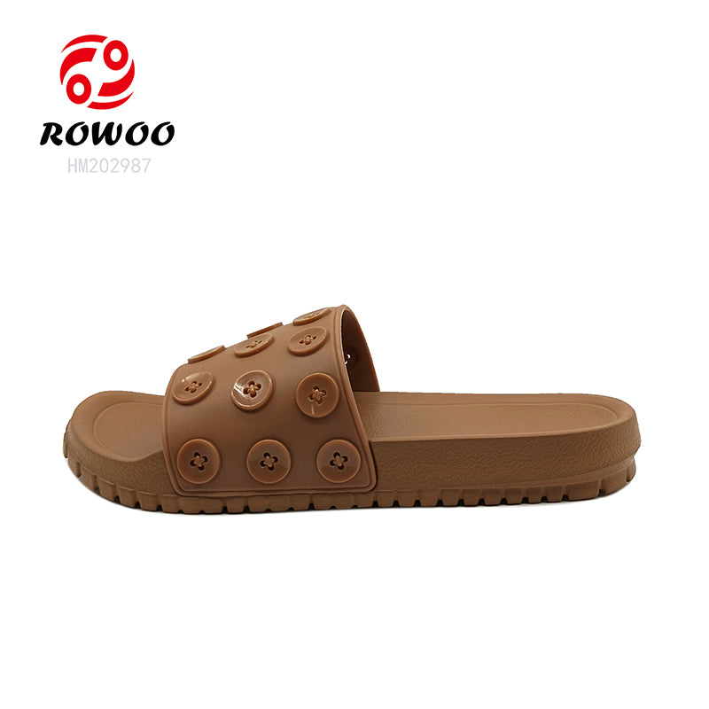 Custom Sandals With Logo Women 3D EVA Embossed Printed Button decoration