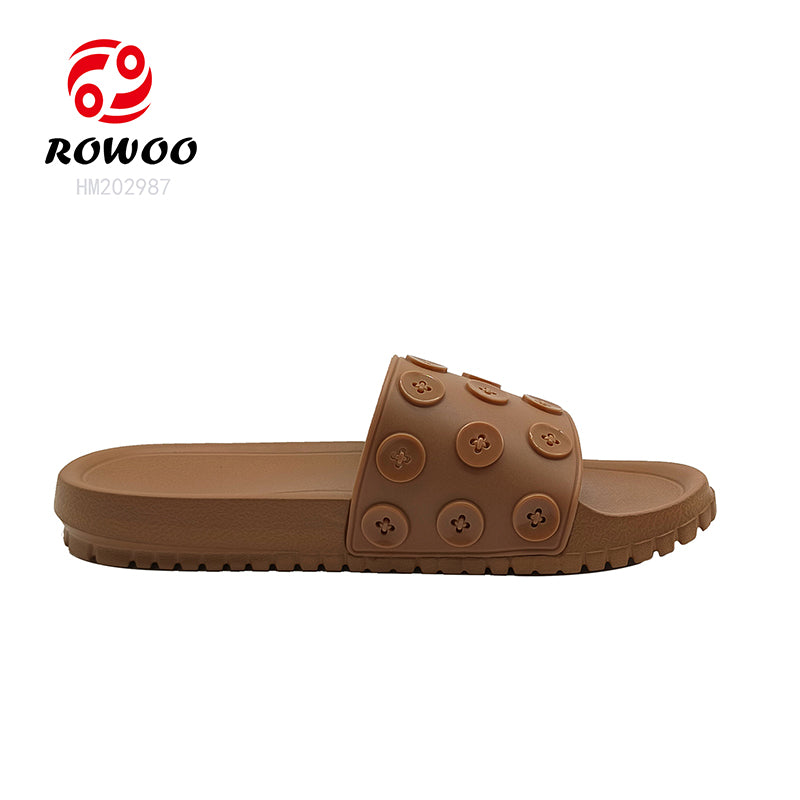 Custom Sandals With Logo Women 3D EVA Embossed Printed Button decoration