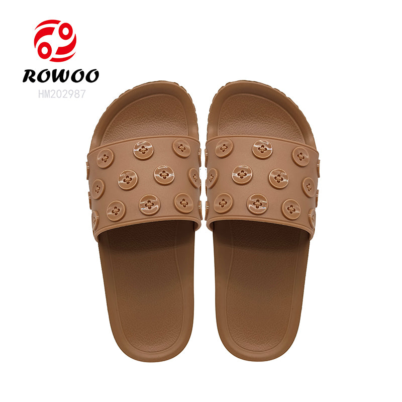 Custom Sandals With Logo Women 3D EVA Embossed Printed Button decoration