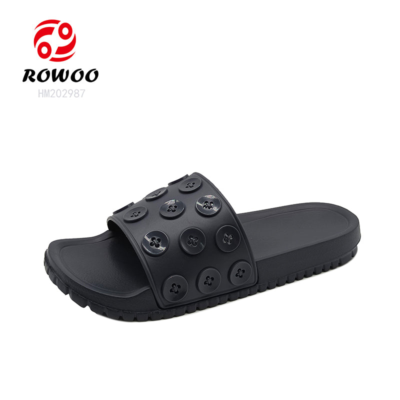 Custom Sandals With Logo Women 3D EVA Embossed Printed Button decoration
