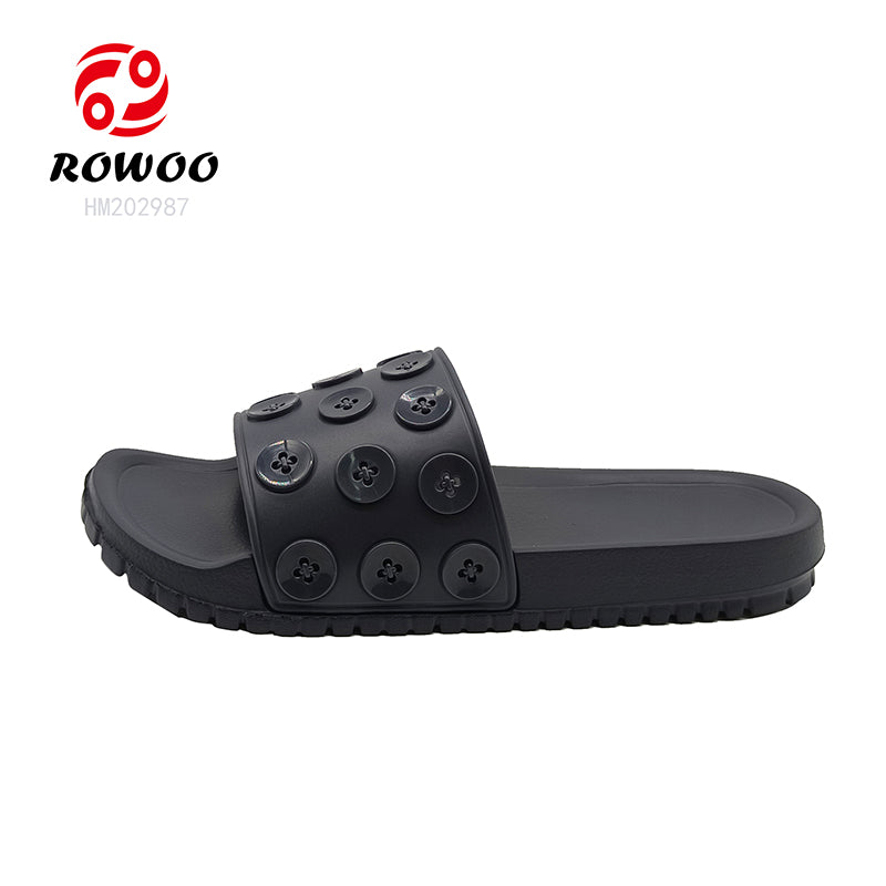Custom Sandals With Logo Women 3D EVA Embossed Printed Button decoration