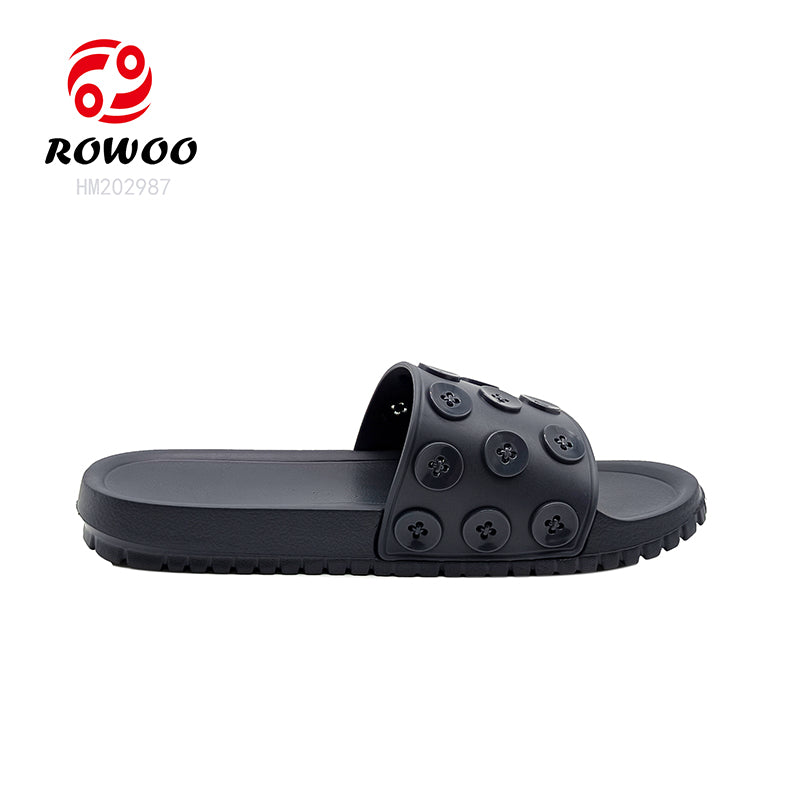 Custom Sandals With Logo Women 3D EVA Embossed Printed Button decoration