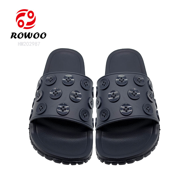 Custom Sandals With Logo Women 3D EVA Embossed Printed Button decoration