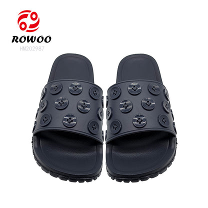 Custom Sandals With Logo Women 3D EVA Embossed Printed Button decoration