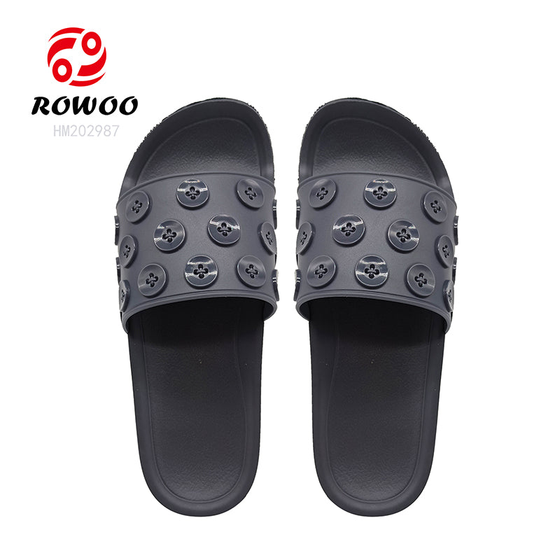 Custom Sandals With Logo Women 3D EVA Embossed Printed Button decoration