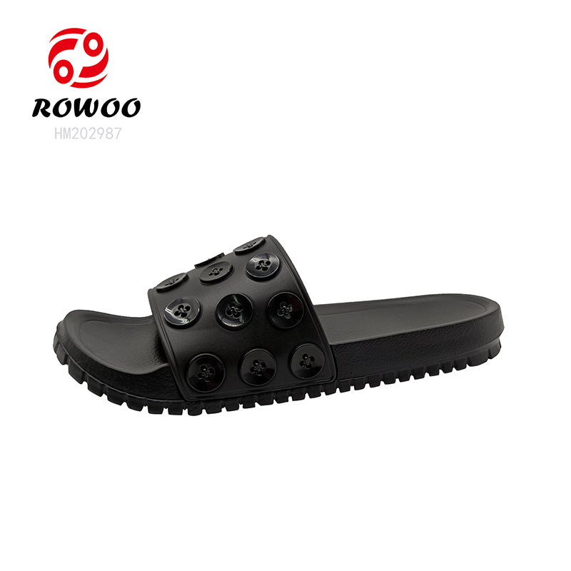 Custom Sandals With Logo Women 3D EVA Embossed Printed Button decoration