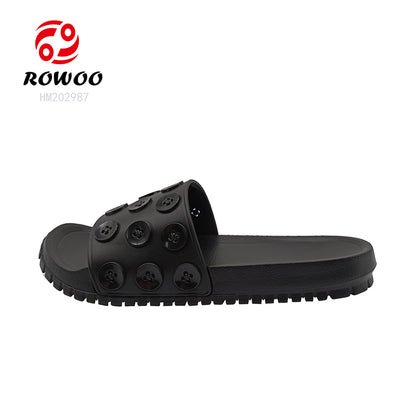 Custom Sandals With Logo Women 3D EVA Embossed Printed Button decoration