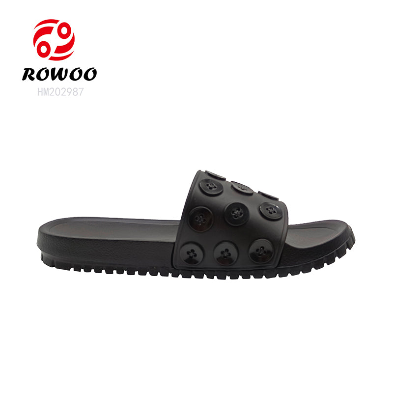 Custom Sandals With Logo Women 3D EVA Embossed Printed Button decoration