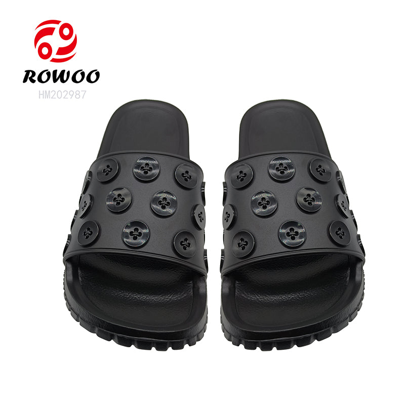 Custom Sandals With Logo Women 3D EVA Embossed Printed Button decoration