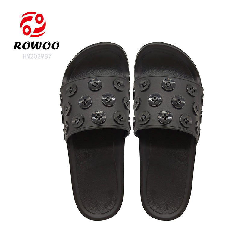 Custom Sandals With Logo Women 3D EVA Embossed Printed Button decoration