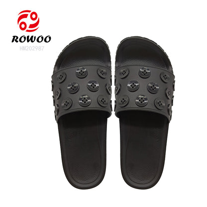 Custom Sandals With Logo Women 3D EVA Embossed Printed Button decoration