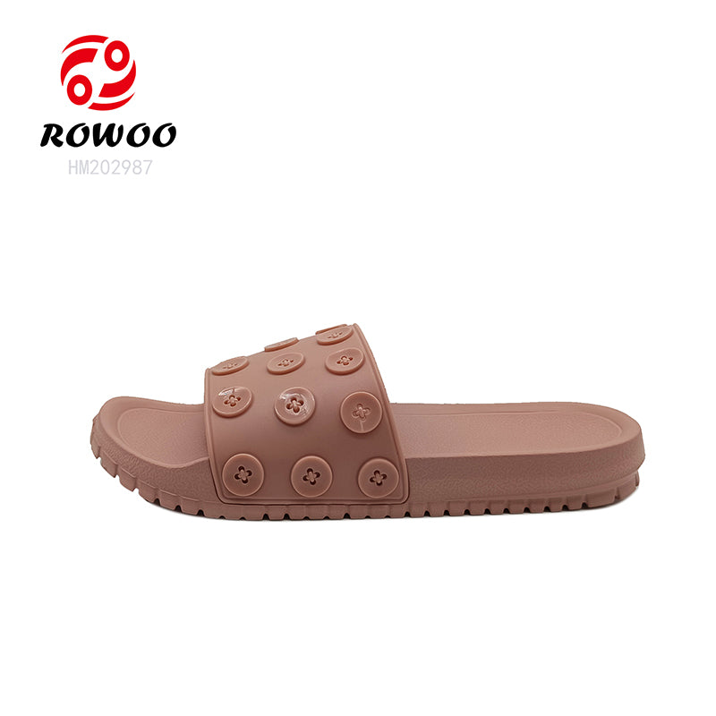 Custom Sandals With Logo Women 3D EVA Embossed Printed Button decoration
