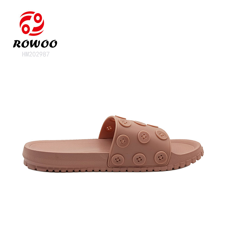 Custom Sandals With Logo Women 3D EVA Embossed Printed Button decoration