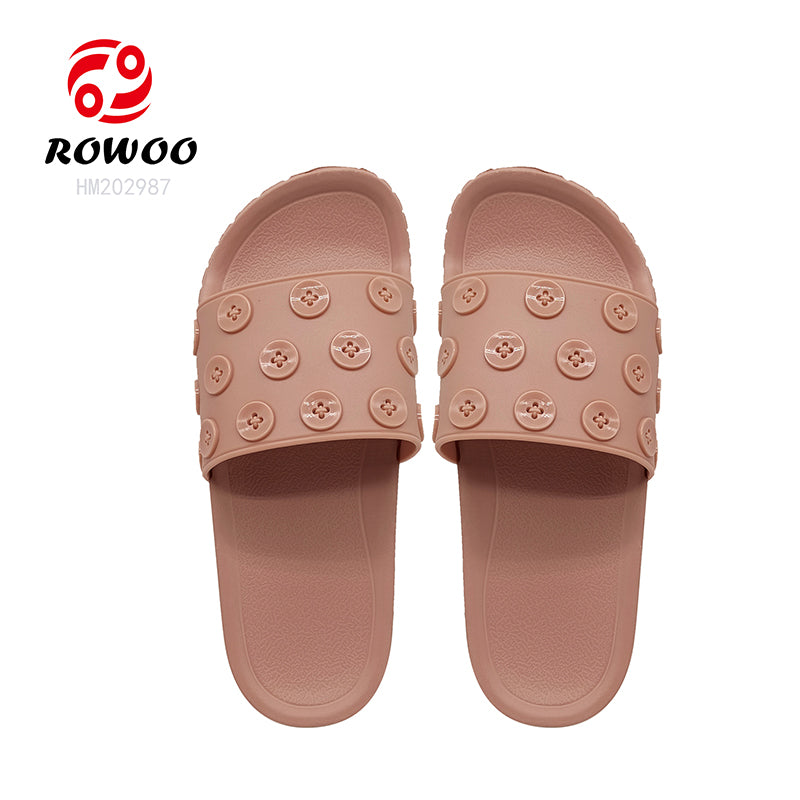 Custom Sandals With Logo Women 3D EVA Embossed Printed Button decoration
