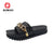 Custom platform slippers women's slide sandals Metal decoration thick bottom