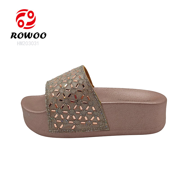 Factory wholesale PU upper PVC sole slippers women slide sandals