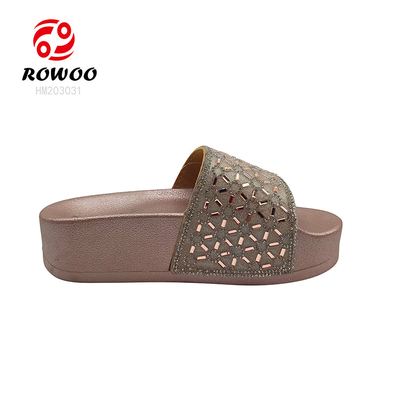 Factory wholesale PU upper PVC sole slippers women slide sandals