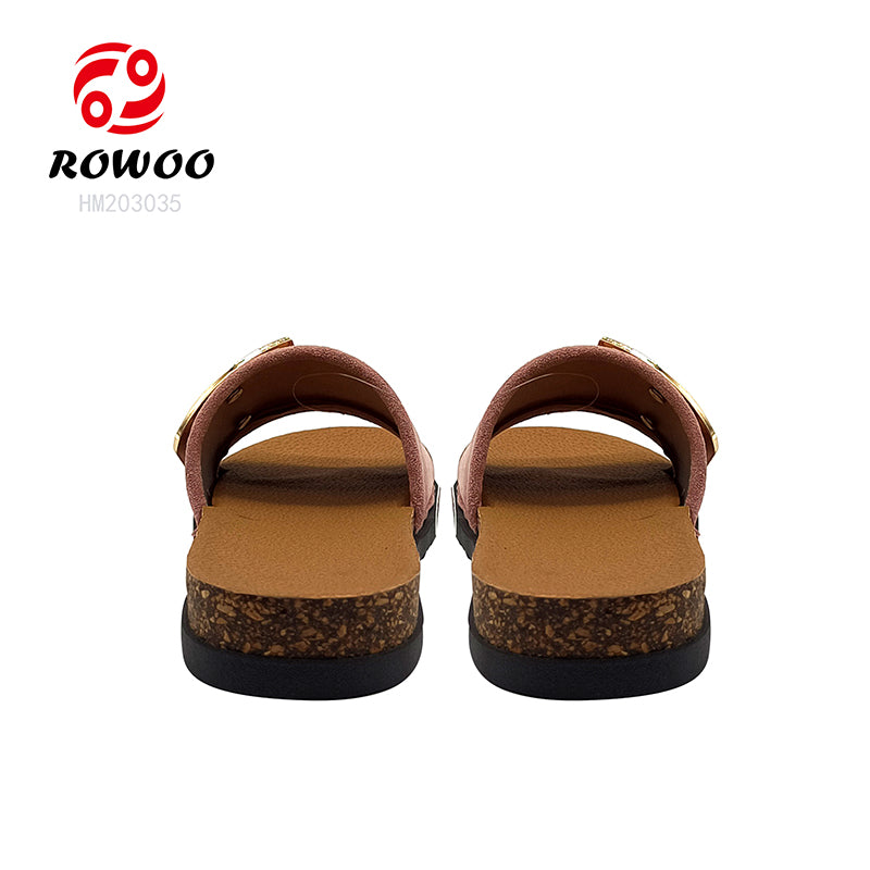 Custom Wholesale Summer Beach Sandals Metal Ring Slide Slippers