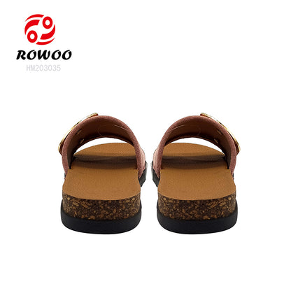 Custom Wholesale Summer Beach Sandals Metal Ring Slide Slippers