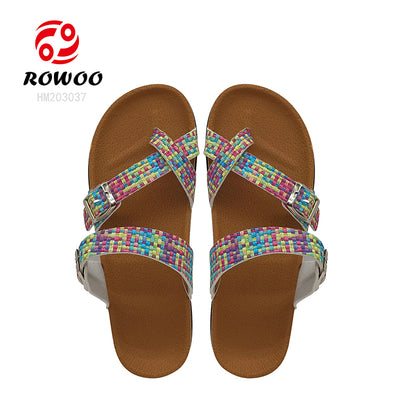 Wholesale Women's Cork Sandals PVC Sole Casual Outdoor Shoes Round Anti-Slip Feature Leather/Mesh Lining EVA Insole