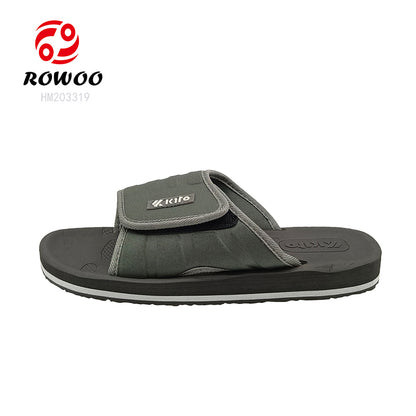 Men's Summer Adjustable EVA Sport Sandals Custom Logo Soft PU Slide Slippers