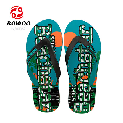 Printing Flip Flops Wholesale Embossed Customized Logo Slipper Shoes Summer Beach Thong Sandals