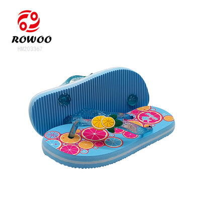 Wholesale Cheap Customized Logo Flip Flops Children's EVA Thong Sandals with Flat PVC Outdoor Summer Activities