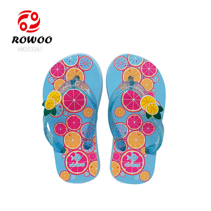 Wholesale Cheap Customized Logo Flip Flops Children's EVA Thong Sandals with Flat PVC Outdoor Summer Activities