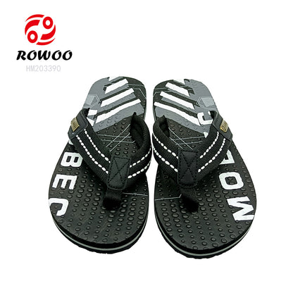 Men Eva Granule Massage Flip-Flops Print Casual Slippers Barefoot Summer Woven Flip-Flops