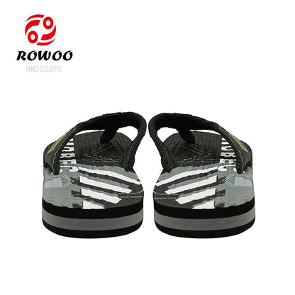 Men Eva Granule Massage Flip-Flops Print Casual Slippers Barefoot Summer Woven Flip-Flops