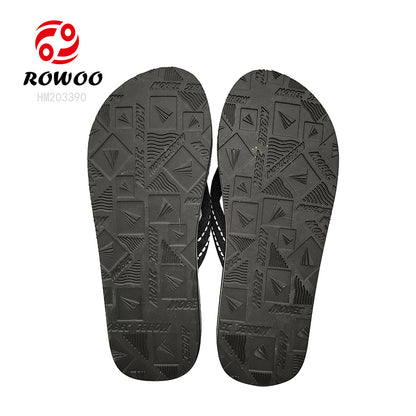 Men Eva Granule Massage Flip-Flops Print Casual Slippers Barefoot Summer Woven Flip-Flops