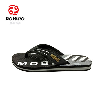 Men Eva Granule Massage Flip-Flops Print Casual Slippers Barefoot Summer Woven Flip-Flops