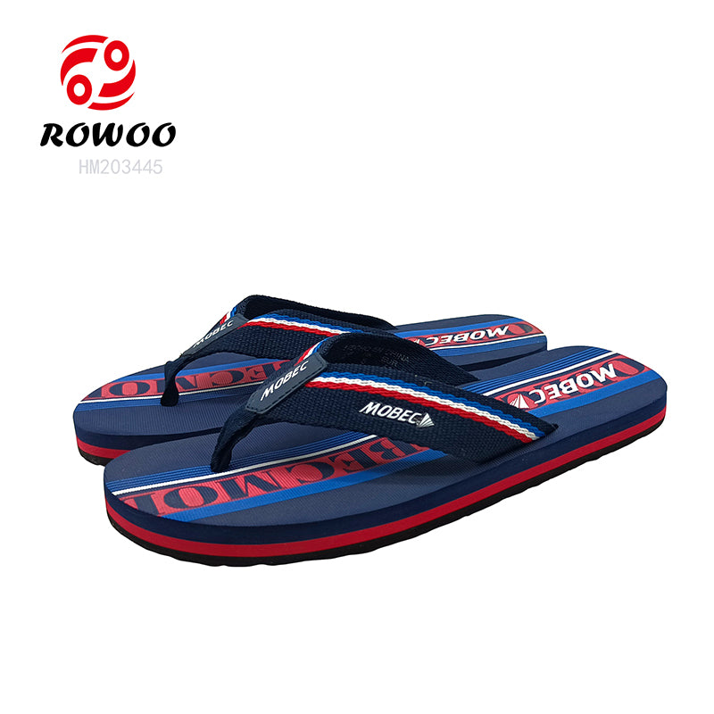 Custom Men's EVA Casual Barefoot Summer Sports Comfort Woven Belt Flip-Flops