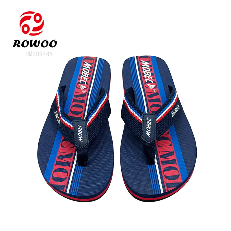 Custom Men's EVA Casual Barefoot Summer Sports Comfort Woven Belt Flip-Flops